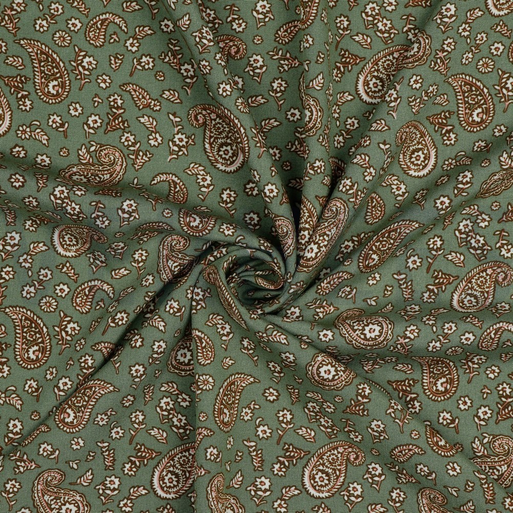 VISCOSE RADIANCE PAISLEY VERT ANCIEN #7