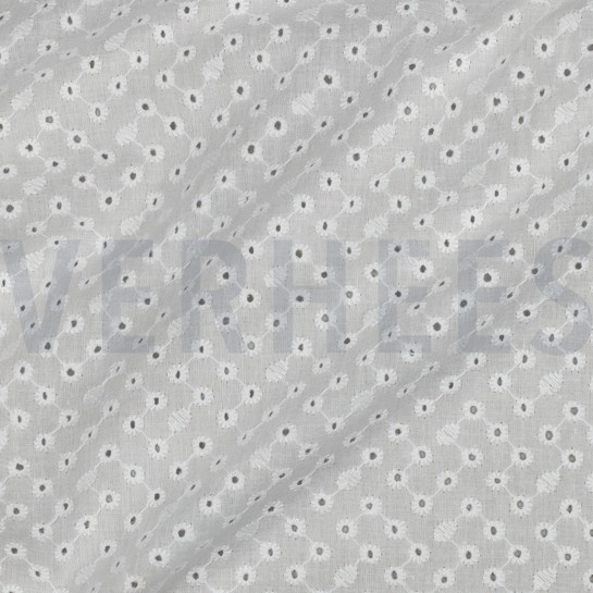 KATOEN EMBROIDERY TWEE-ZIJDIGE GOLFRAND WIT #7