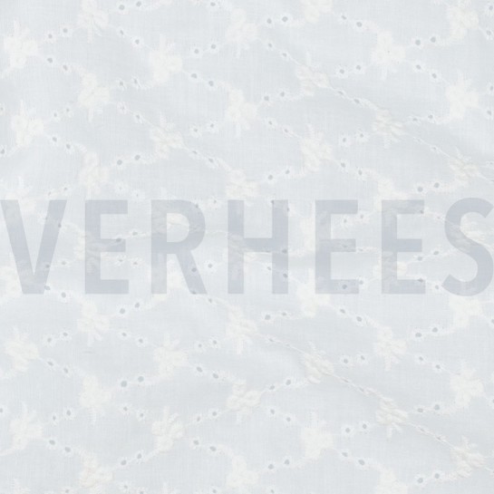 KATOEN EMBROIDERY TWEE-ZIJDIGE GOLFRAND WIT #7