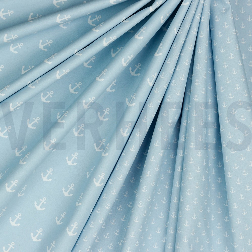 POPELINE DE COTON ANCRE BLEU CLAIR #7