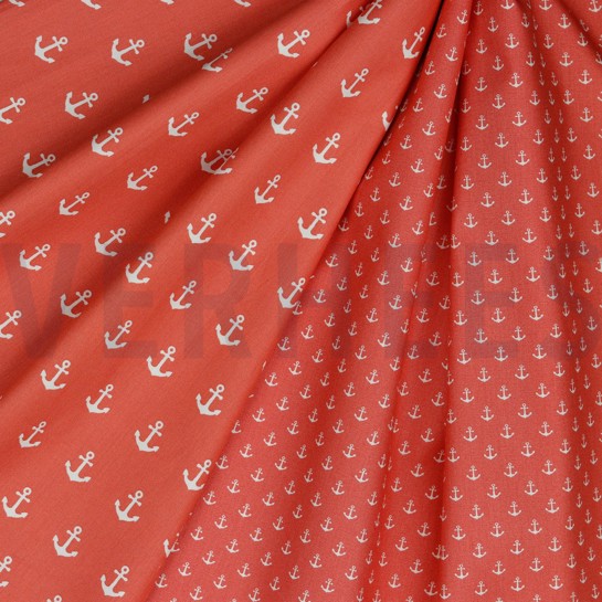 POPLIN ANCHORS CORAL #7