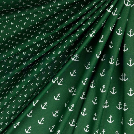 POPLIN ANCHORS DARK GREEN #7