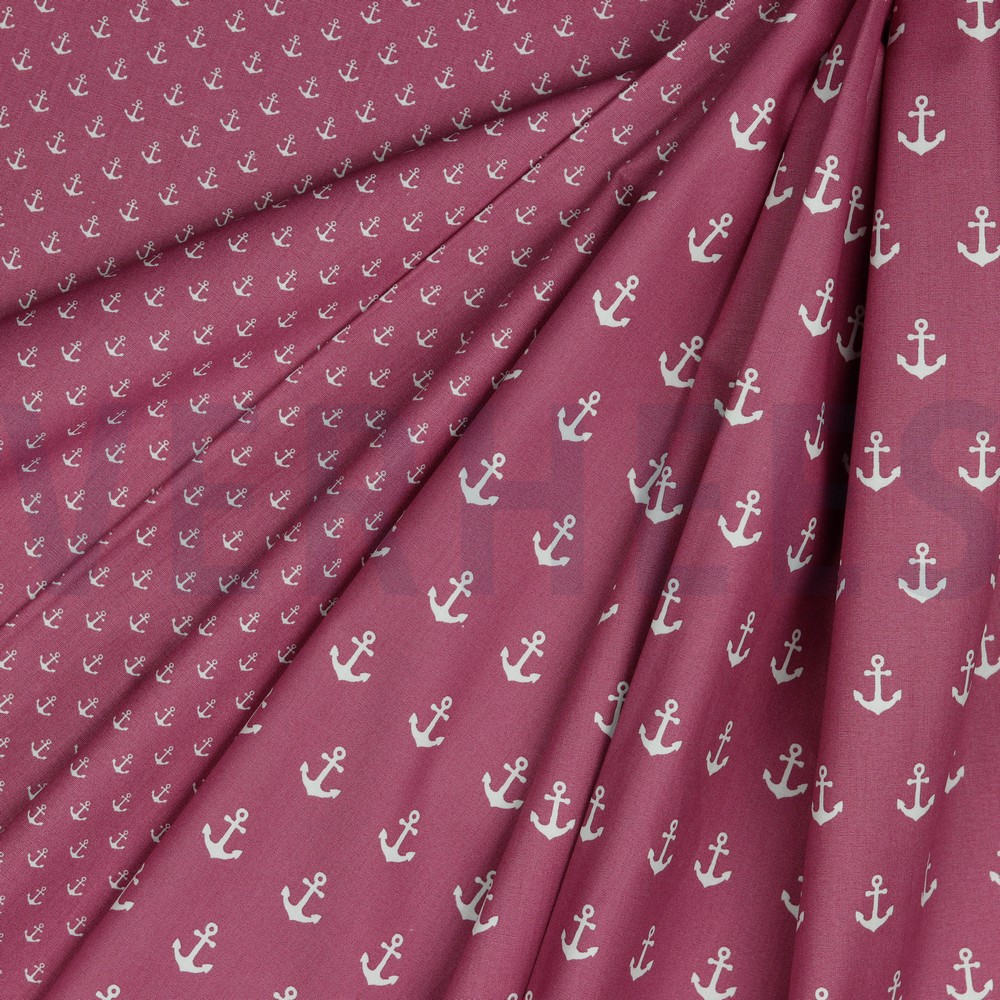 KATOENEN POPLIN ANKERS MAUVE #7