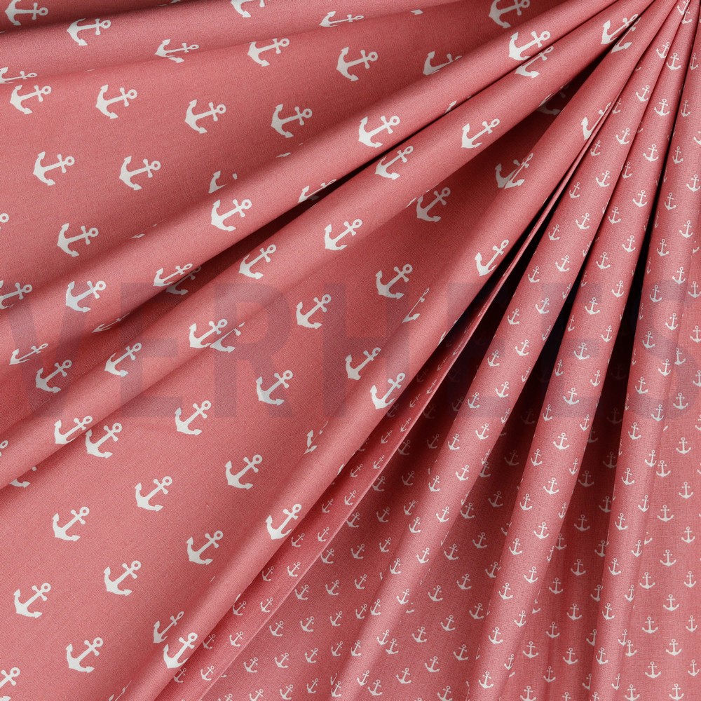 POPELINE DE COTON ANCRE ROSÉ PÂLE #7