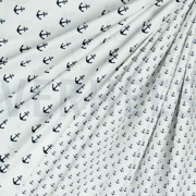 KATOENEN POPLIN ANKERS WIT/DONKERBLAUW (thumbnail) #2