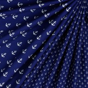 KATOENEN POPLIN KLEINE ANKERS KOBALTBLAUW (thumbnail) #2