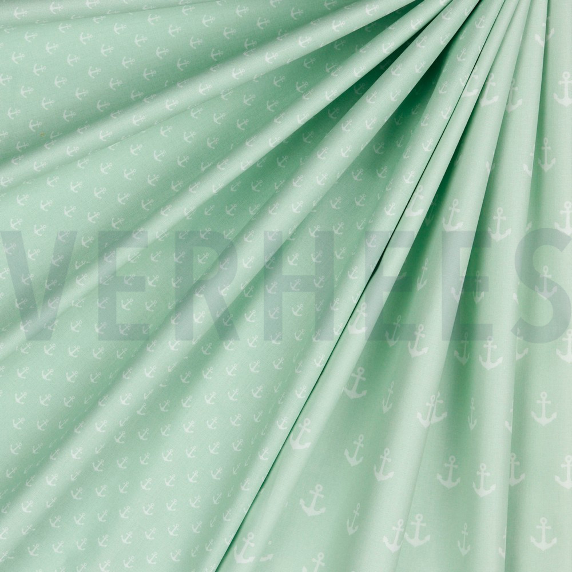KATOENEN POPLIN KLEINE ANKERS MINT (high resolution) #2