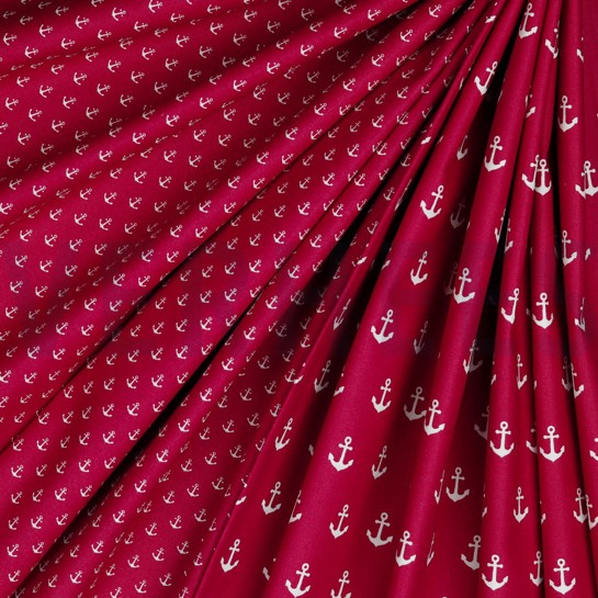 POPLIN PETIT ANCHORS CERISE #7
