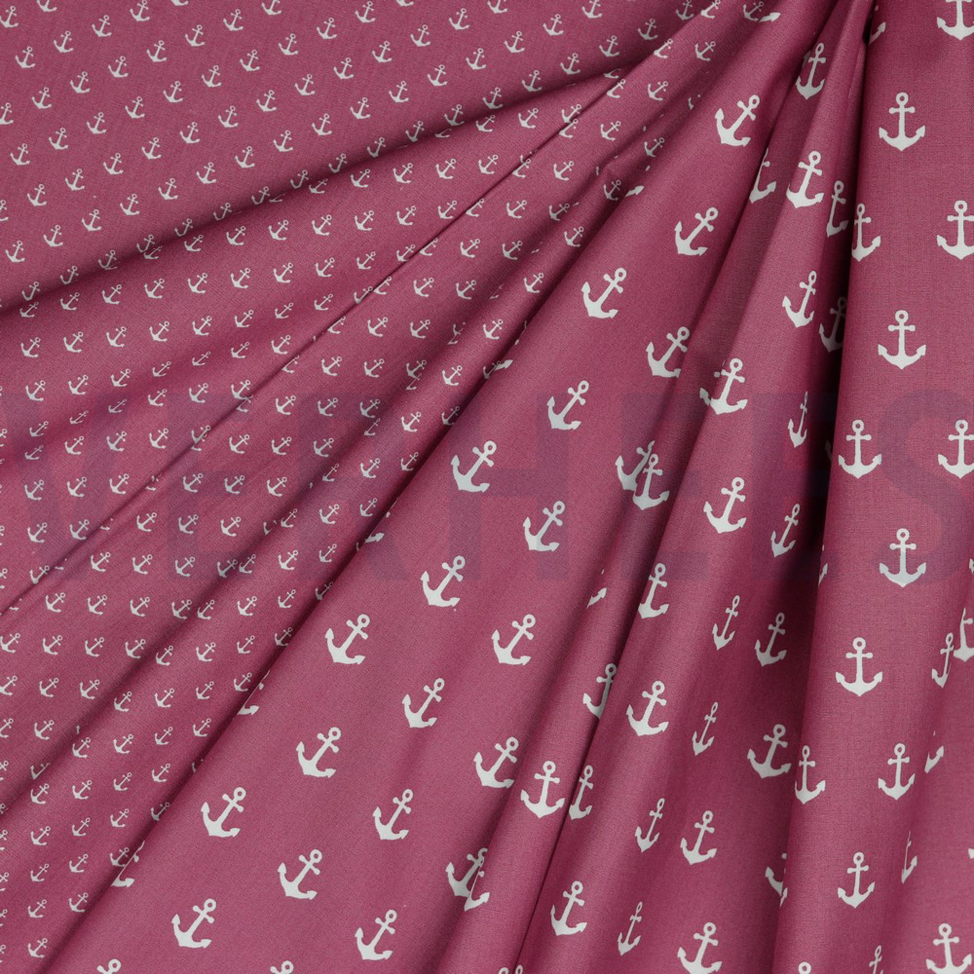 KATOENEN POPLIN KLEINE ANKERS MAUVE (high resolution) #2