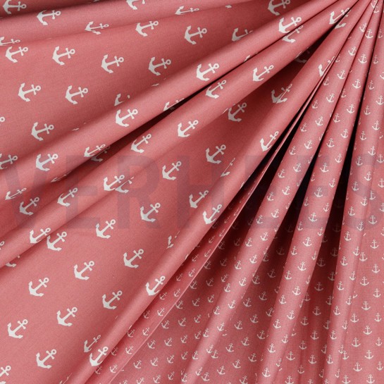 KATOENEN POPLIN KLEINE ANKERS BLUSH #7