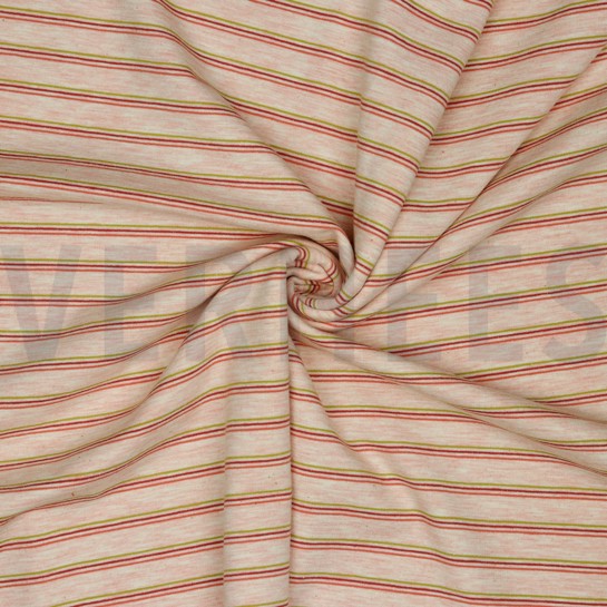 FRENCH TERRY STRIPES ROSE MELANGE #7
