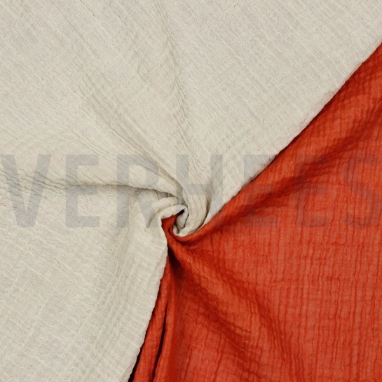 DOPPELSEITIGE MUSSELIN GOTS TERRACOTTA #7