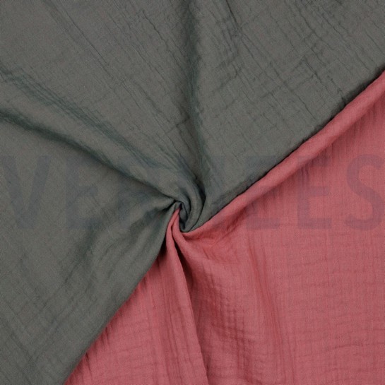 DOPPELSEITIGE MUSSELIN GOTS DUNKELGRAU #7