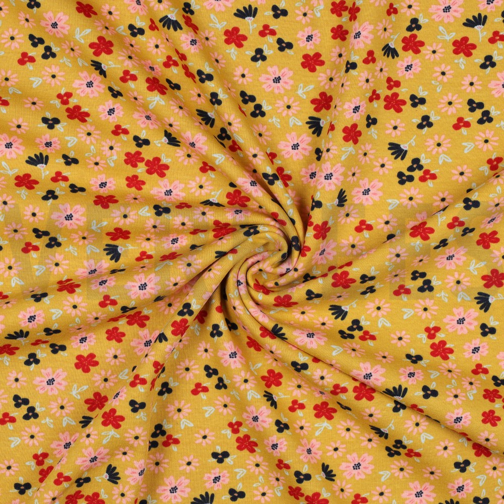 PURRING FUR FLOWERS OCHRE #7