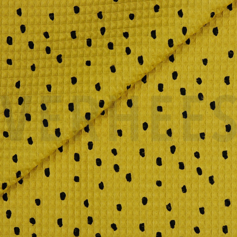 WAFFELPIQUÉ DOTS OCKER #7