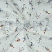 POPLIN DIGITAL ROBOTS WHITE (thumbnail) #2