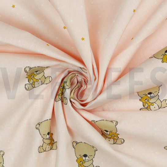 POPLIN GOTS SWEET BEAR LIGHT ROSE #7