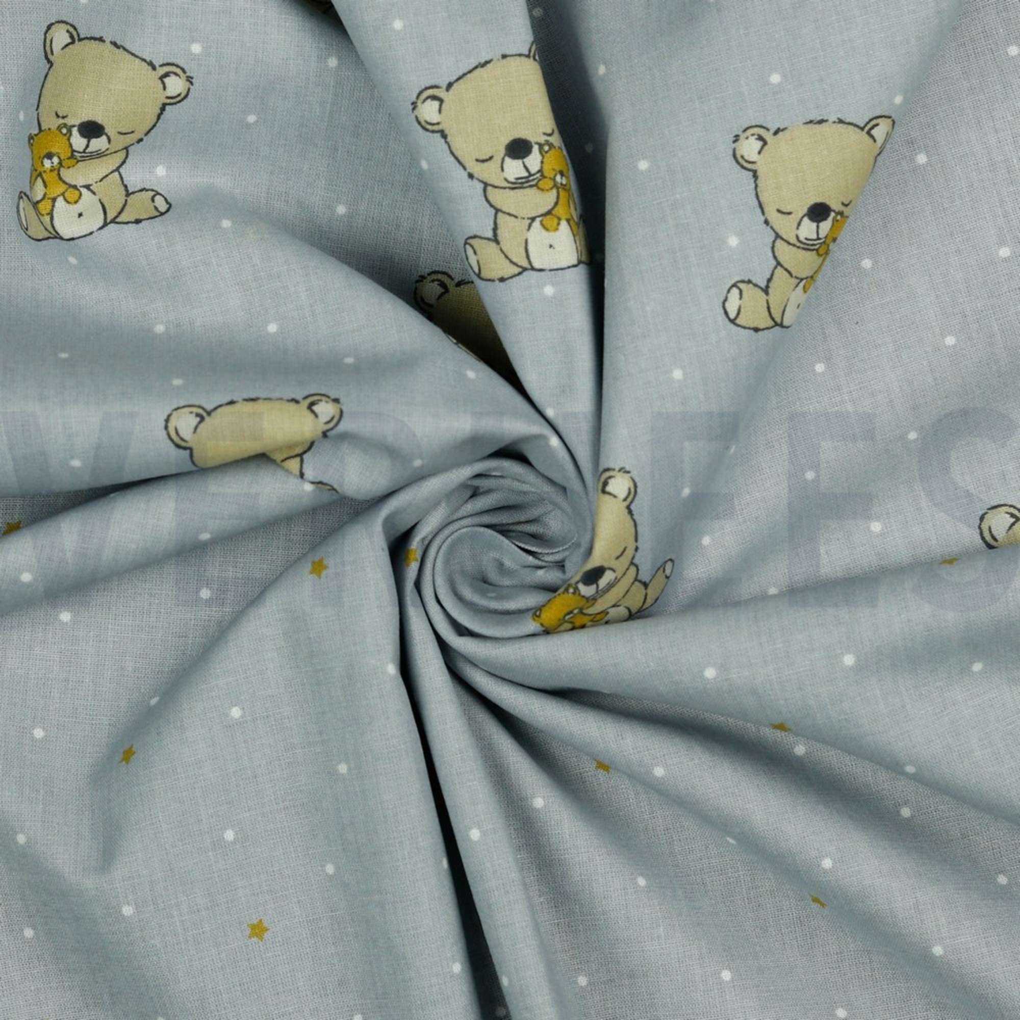 POPLIN GOTS SWEET BEAR LIGHT GREY (high resolution) #2