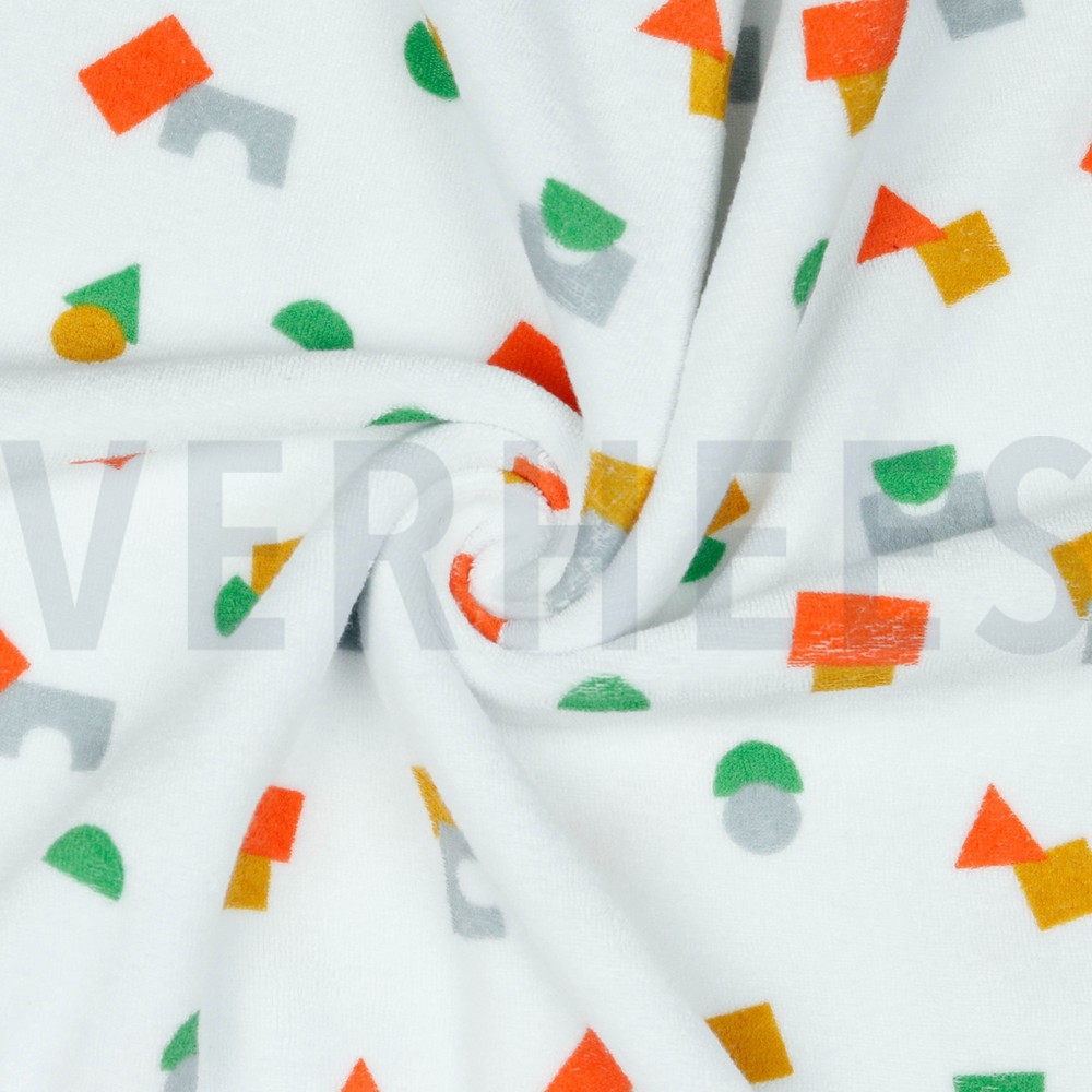 STRETCH TOWELLING SHAPES WHITE #7