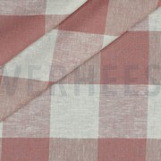 LIN VISCOSE TEINT EN FIL CARREAUX ROSE ANCIEN (thumbnail) #2