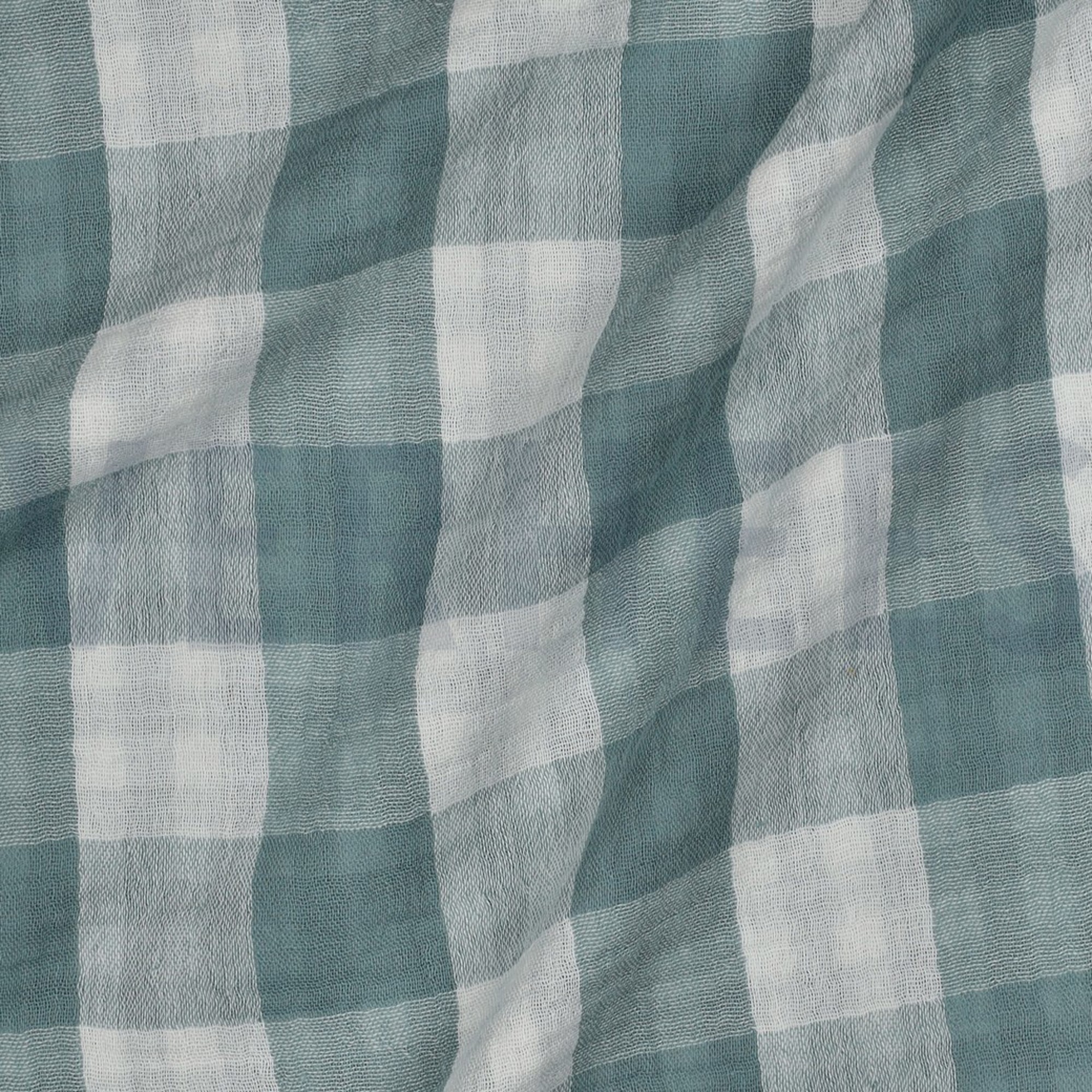 DOUBLE GAUZE DOUBLE SIDED CHECKS GREEN (high resolution) #2