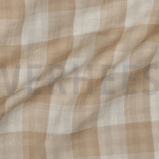 DOUBLE GAUZE DOUBLE SIDED CHECKS BEIGE #7