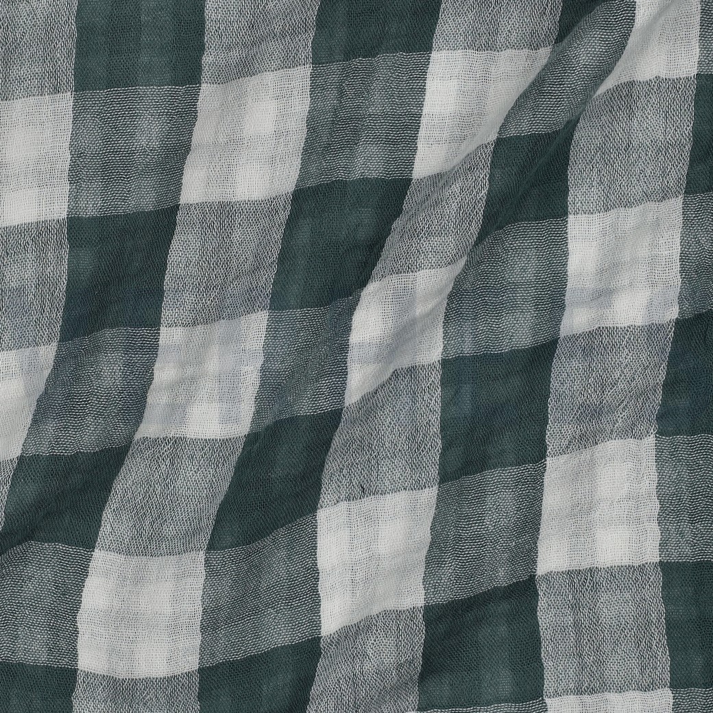 DOUBLE GAUZE DOUBLE SIDED CHECKS CYAN #7