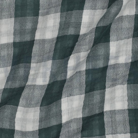 DOUBLE GAUZE DOUBLE SIDED CHECKS CYAN #7