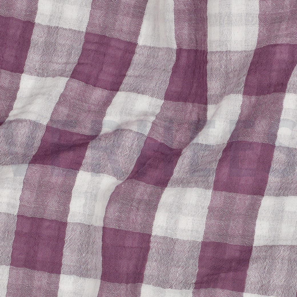 DOUBLE GAUZE DOUBLE SIDED CHECKS GRAPE #7