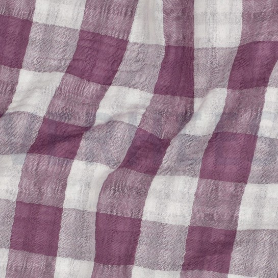 DOUBLE GAUZE DOUBLE SIDED CHECKS GRAPE #7