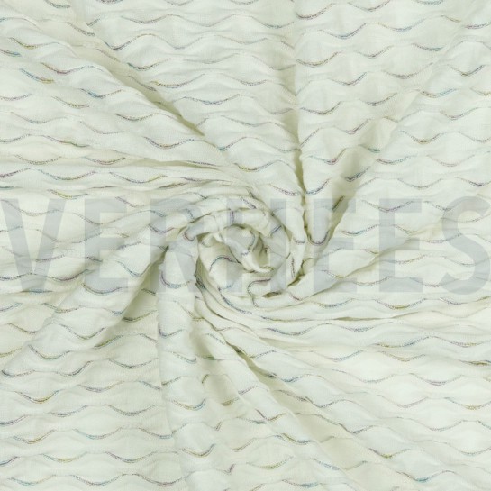 JACQUARD JERSEY LUREX GEBROCHEN WEISS #7