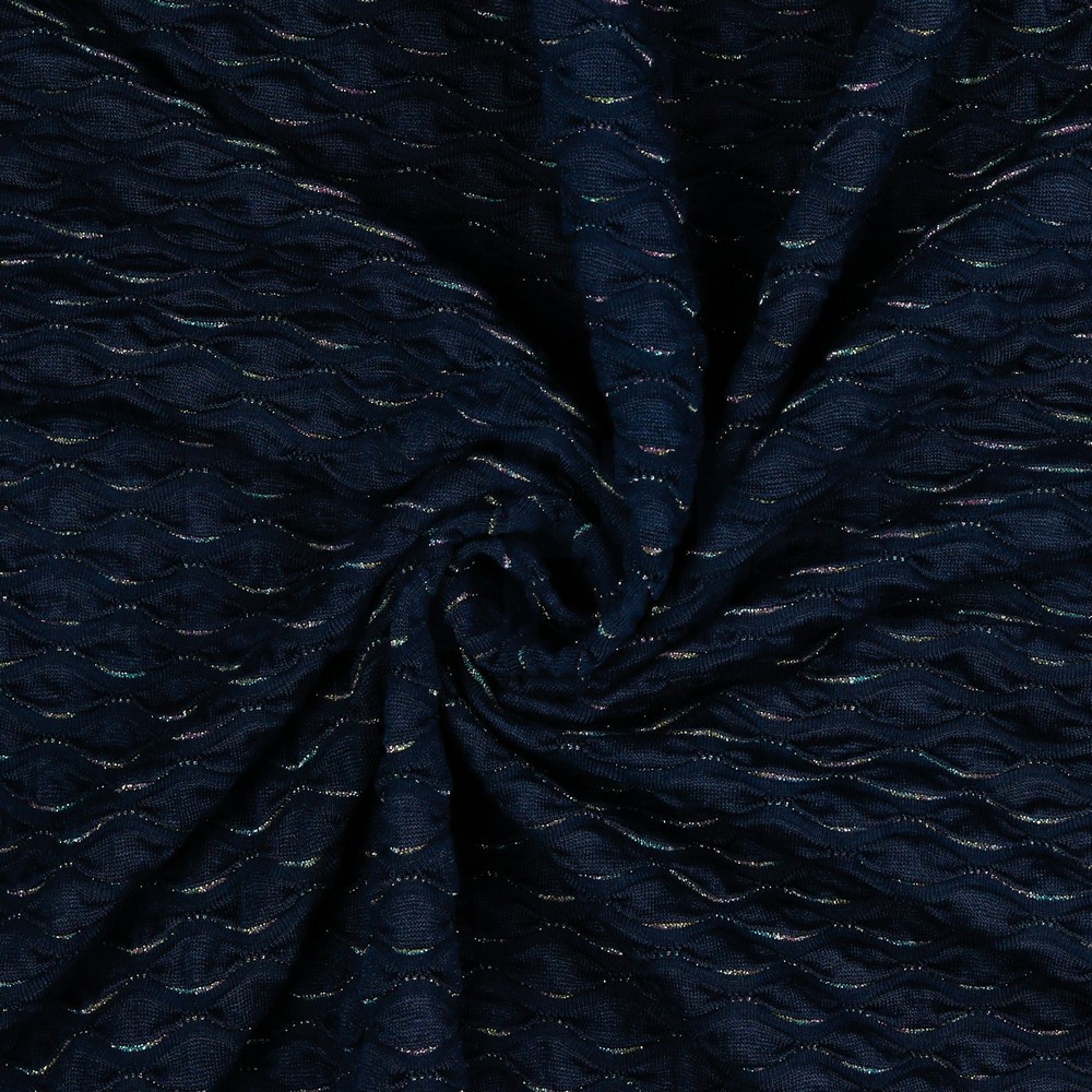 JACQUARD JERSEY LUREX NAVY #7