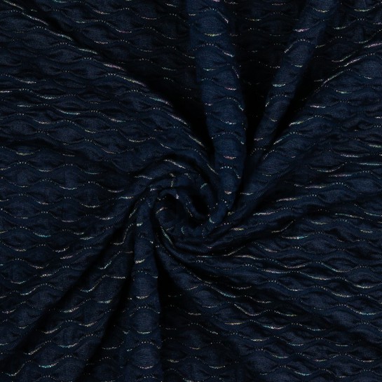 JACQUARD JERSEY LUREX MARINEBLAU #7