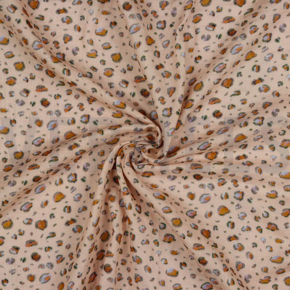DOUBLE GAUZE DIGITAL ANIMAL SKIN LIGHT ROSE #7