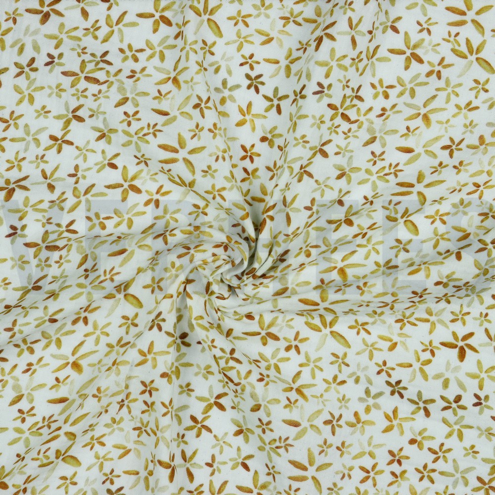 DOUBLE GAUZE DIGITAAL BLOEMEN WIT #7