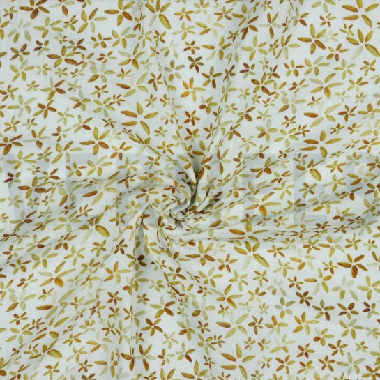DOUBLE GAZE DE COTON FLEURS BLANC #7