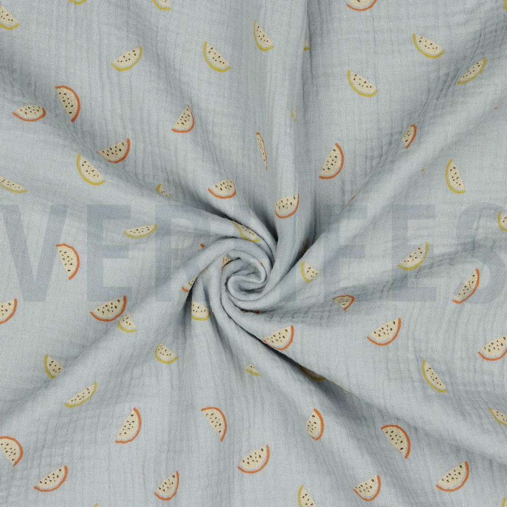DOUBLE GAZE DE COTON GOTS MELONS GRIS CLAIR #7