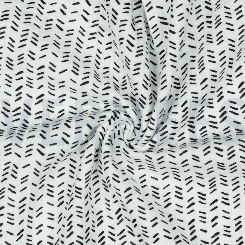 DOUBLE GAZE DE COTON RAYURES BLANC CASSÉ #7