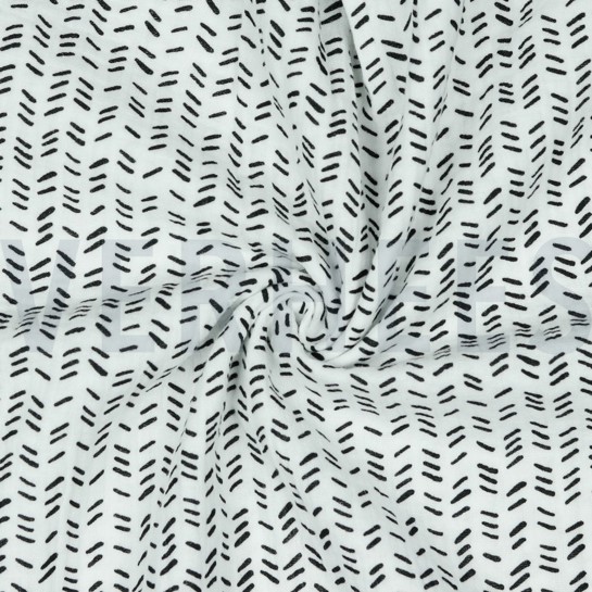 DOUBLE GAUZE STREPEN GEBROKEN WIT #7