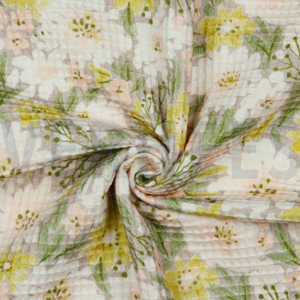 WAFFELPIQUÉ DIGITAL BLUMEN BLUSH #7