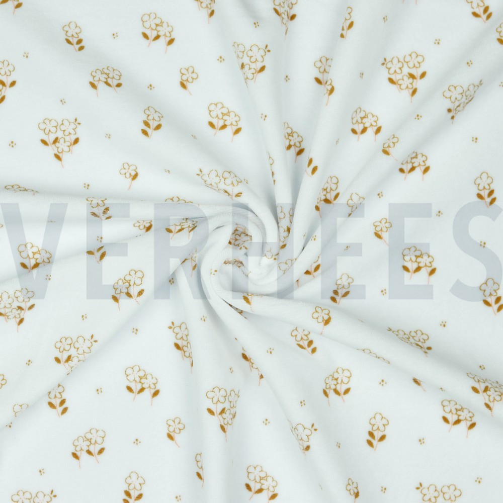 NICKY VELOURS FLEURS BLANC #7