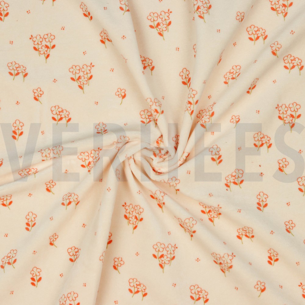 NICKY VELOURS BLOEMEN LICHT ZALM #7