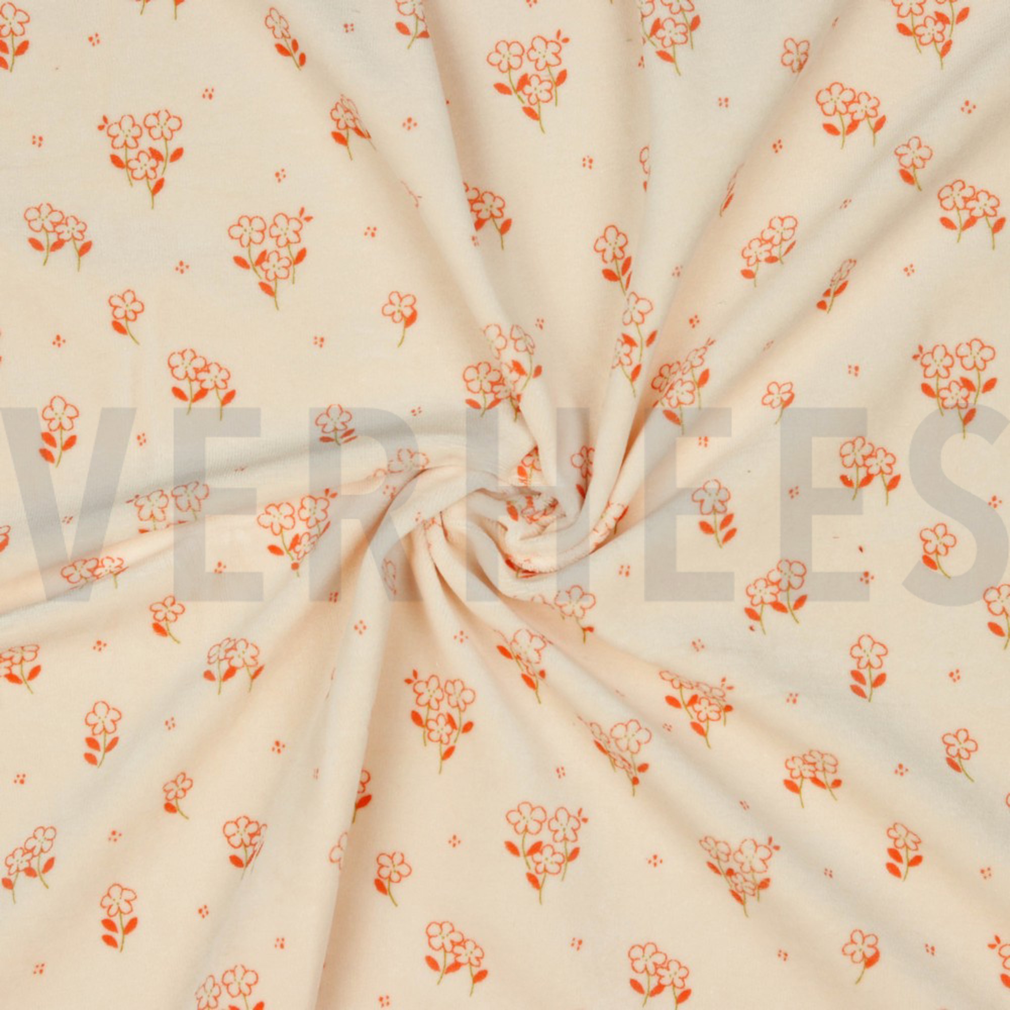 NICKY VELOURS FLOWERS LIGHT SALMON (high resolution) #2