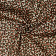 COTTON SATIN STRETCH ANIMAL SKIN MOSS GREEN (thumbnail) #2