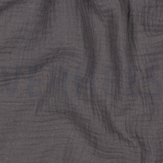 DOUBLE GAZE DE COTON GRIS FONCÉ #7