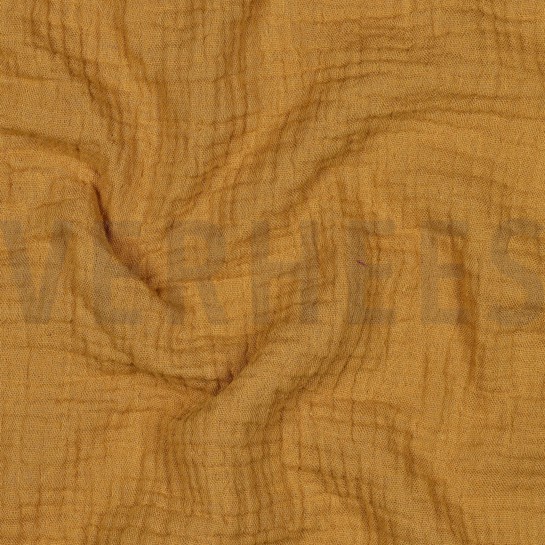 DOUBLE GAZE DE COTON OCRE FONCÉ #7