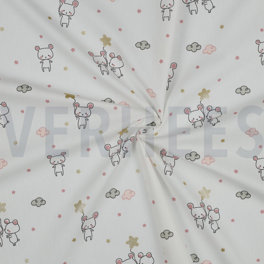 B-POPLIN GLITTER SWEET MOUSE ECRU #7