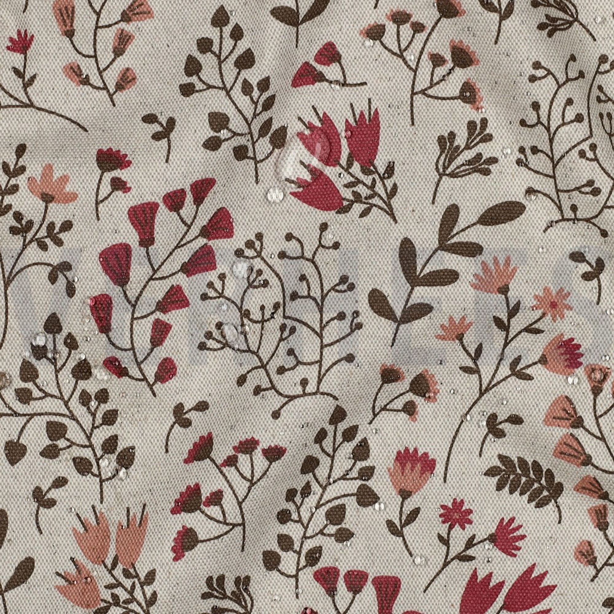 COATED CANVAS LINEN LOOK FLOWERS MAUVE (high resolution) #2