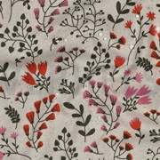 COATED CANVAS LINEN LOOK FLOWERS PINK (thumbnail) #2