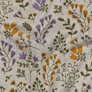 COATED CANVAS LINEN LOOK FLOWERS OCHRE (thumbnail) #2